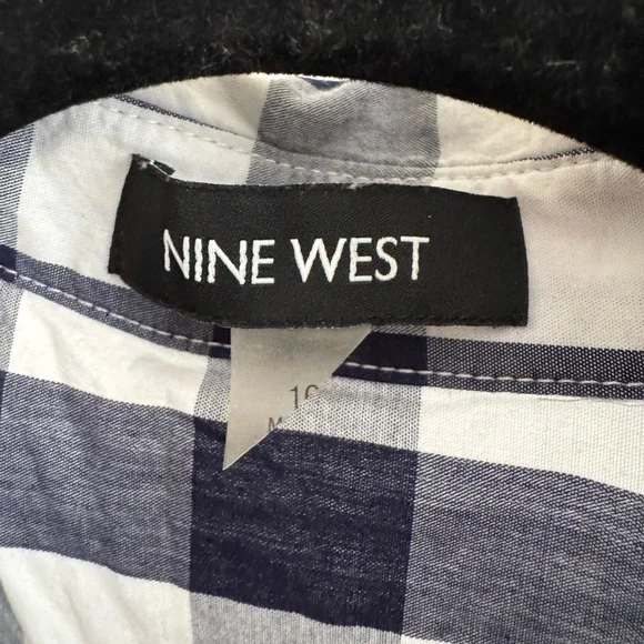 Nine West Sleeveless Gingham Shirt Dress – Size 16 - Picture 2 of 9